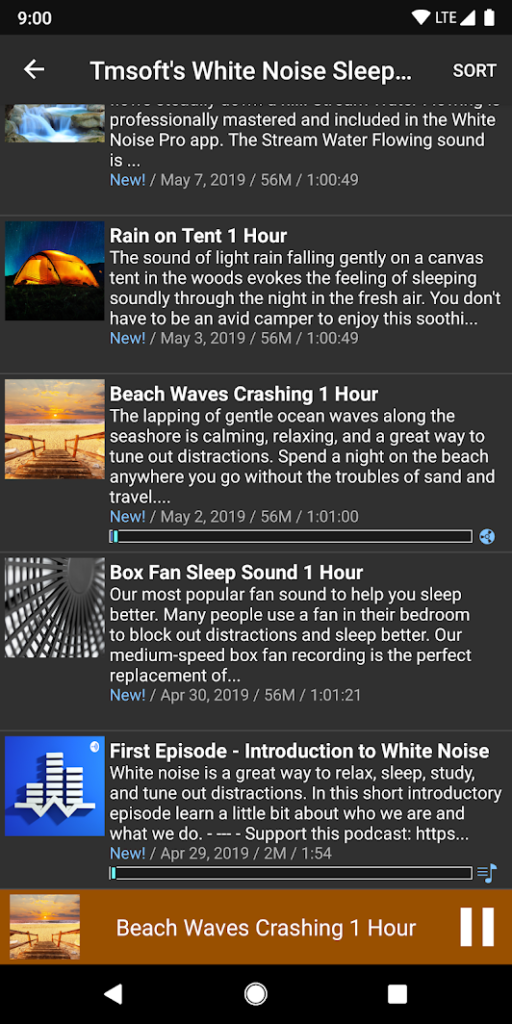 TMSOFT's White Noise Sleep Sounds Podcast in Playapod