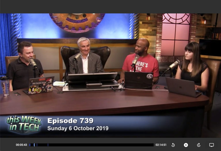 Video display of TWIT podcast in the Playapod Web Player