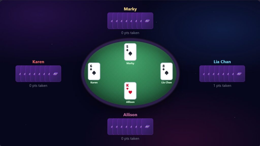 Play Hearts Online at BoardGameUniverse.com